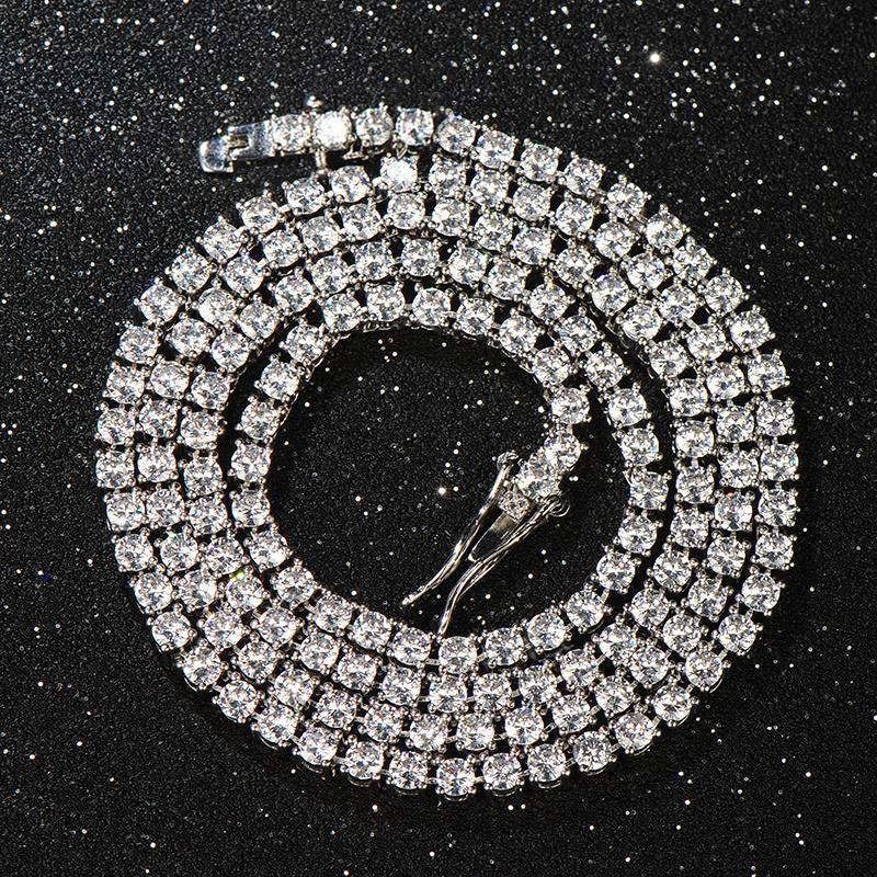 Helloice 3mm S925 Silver Tennis Necklace